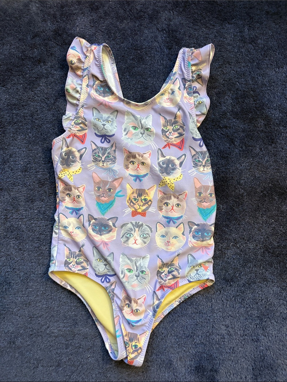 Pink Chicken Lavender Kitty Print One-Piece